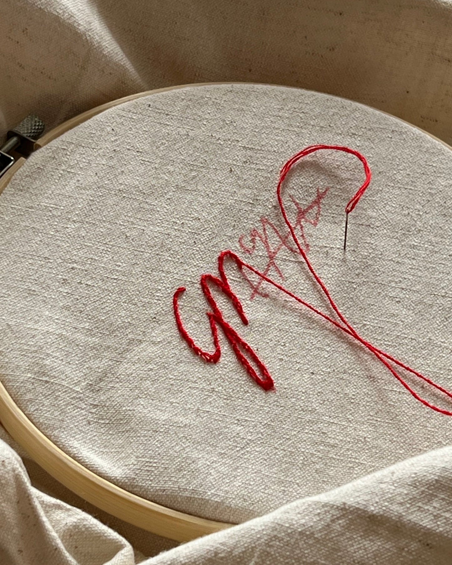 Personalised hand embroidered tablecloth