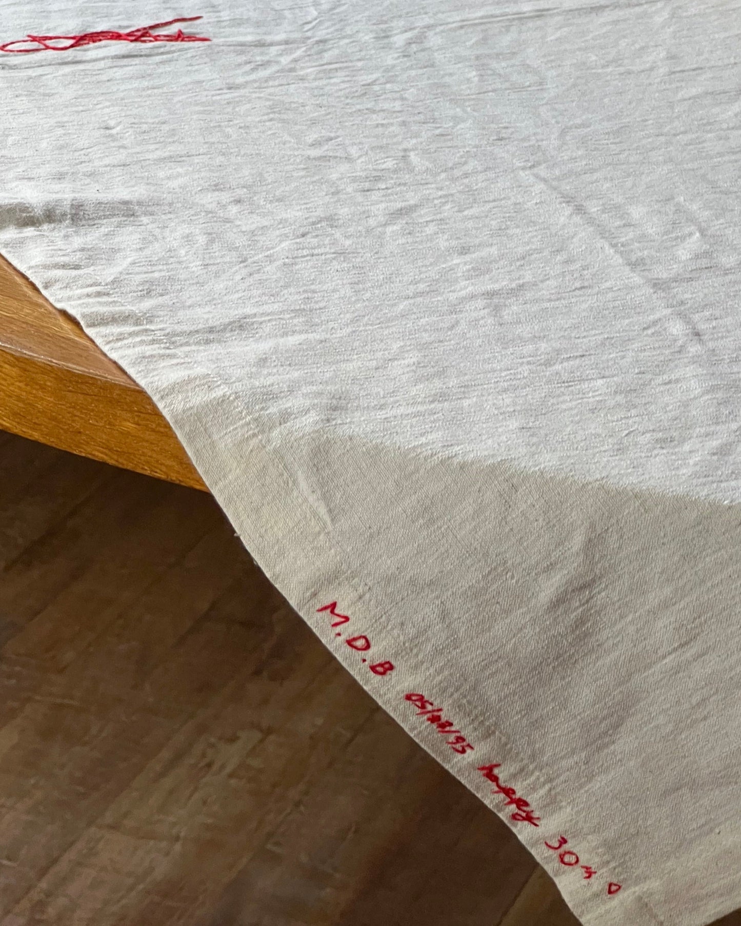Personalised hand embroidered tablecloth